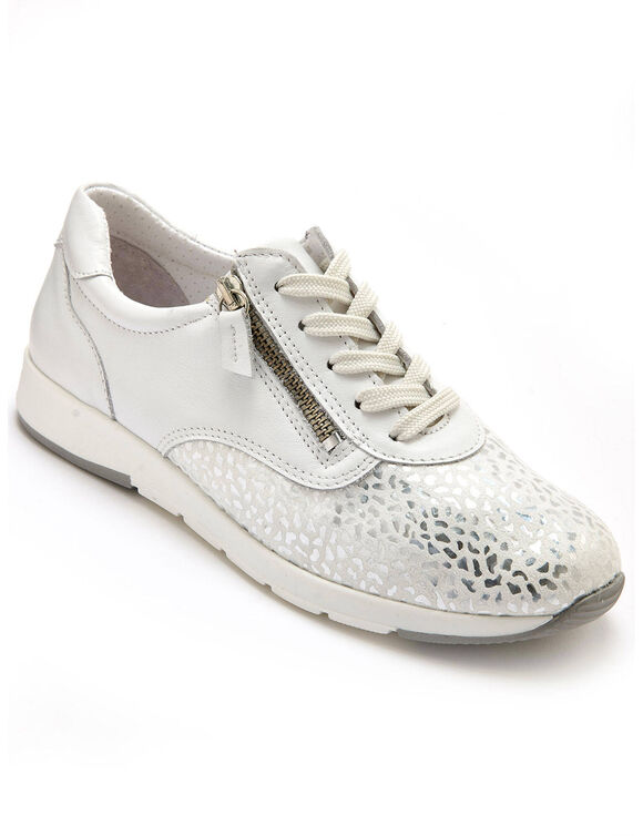 Derbies en cuir Hallux Confort (blanc / argenté) Derbies en cuir Hallux Confort (blanc / argenté)